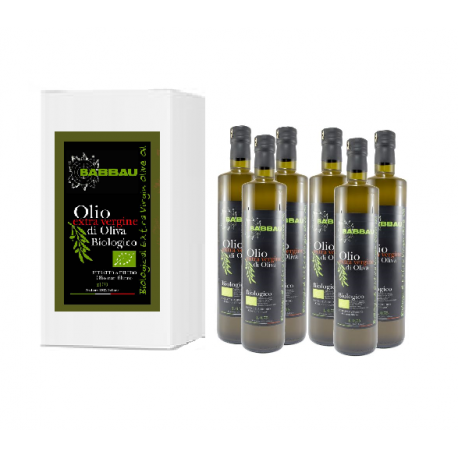 Confezione 6 bottiglie Olio Extravergine Biologico Babbau